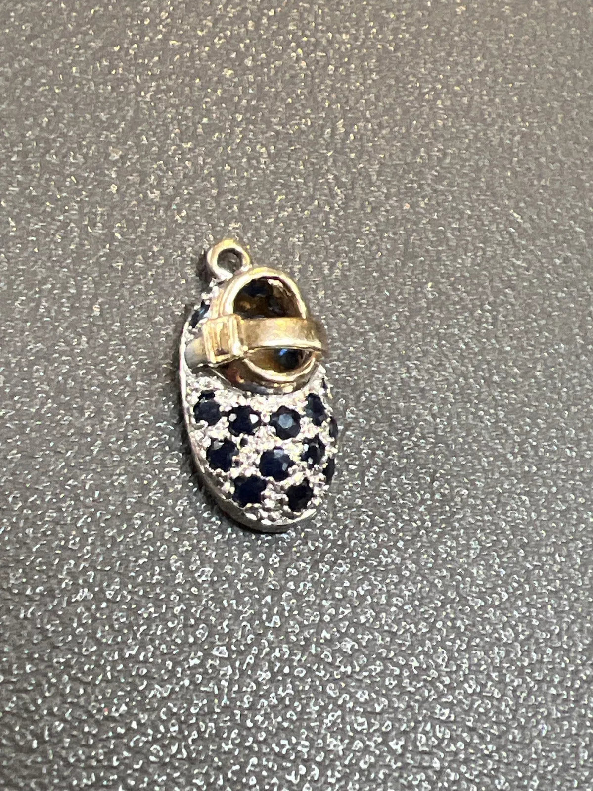 14k Yellow Gold + Sapphire Baby sandal Charm