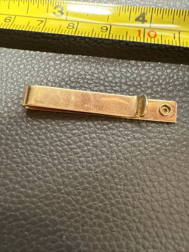 Vintage 14K Gold & Diamond Tie Cip