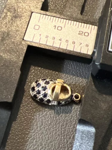 14k Yellow Gold + Sapphire Baby sandal Charm
