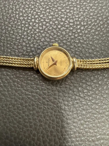 Vintage Movado 14K Solid Yellow Gold Quartz Mesh Bracelet Ladies Watch